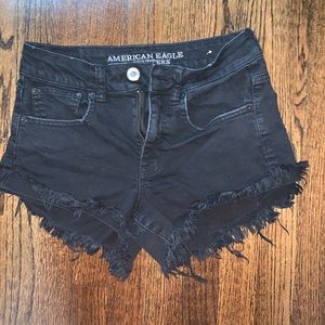 American Eagle black high rise festival shorts